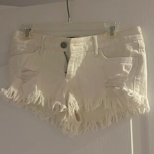 white hollister jean shorts